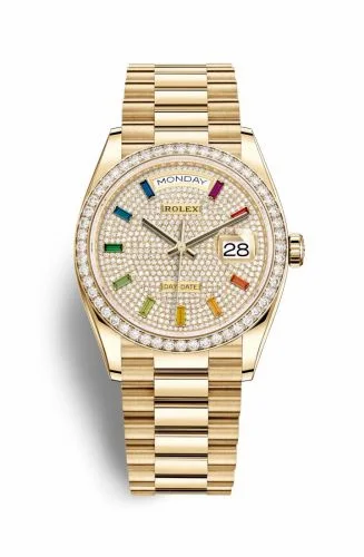 Rolex Day-Date 36 Yellow Gold / Diamond / Paved-Rainbow / President 128348RBR-0030 (M128348RBR-0030)